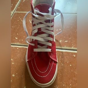 Vans red high tops size:7 in women